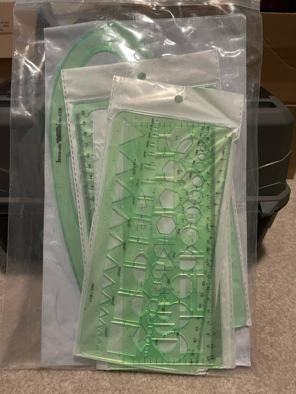 Green Geometry Stencil Set for Drafting & Design